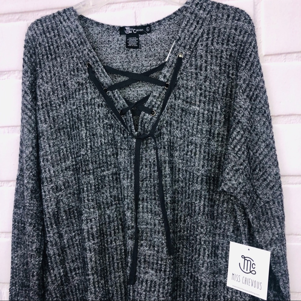 Miss Chievous long sleeve shirt with lace front